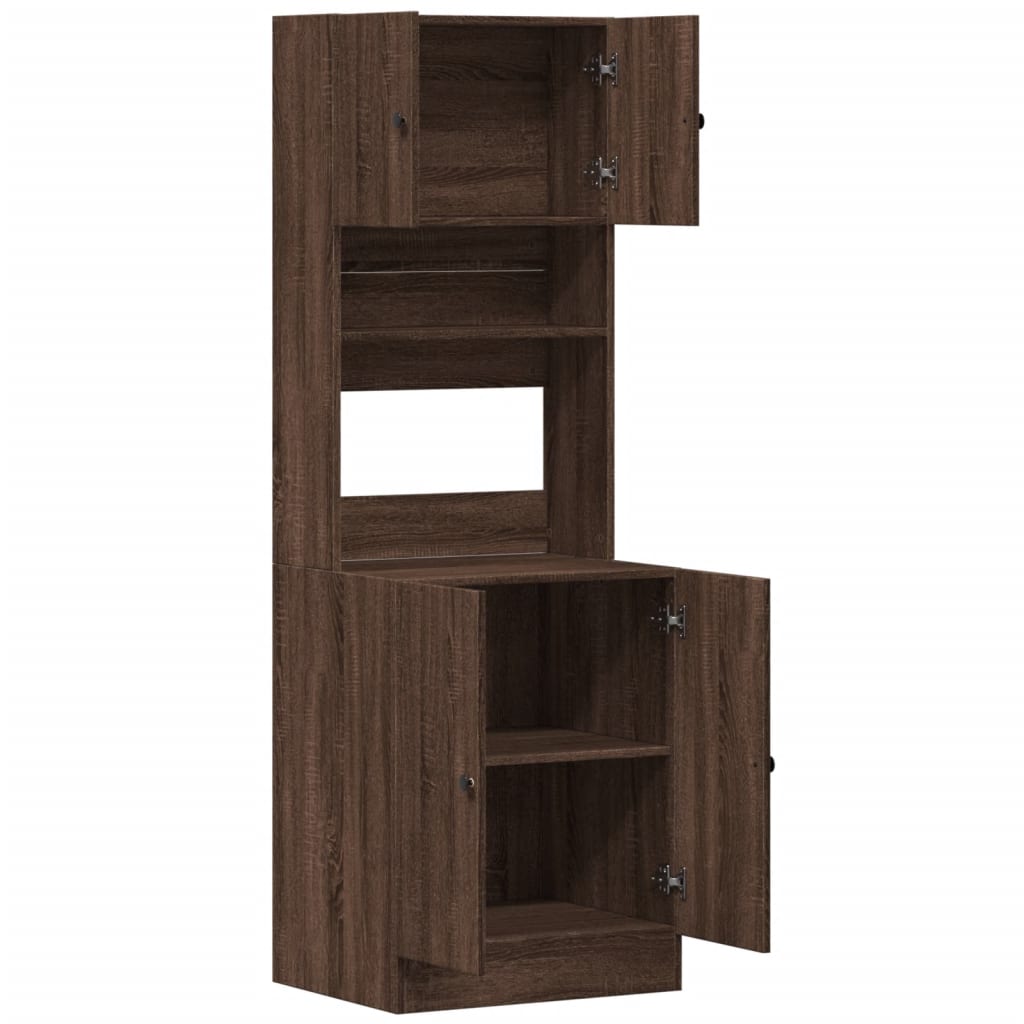 Mueble de cocina de roble marrón 60x50x180 cm madera de ingeniería