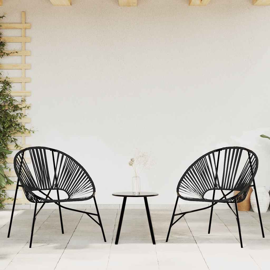Chaise œuf de jardin noir résine tressée
