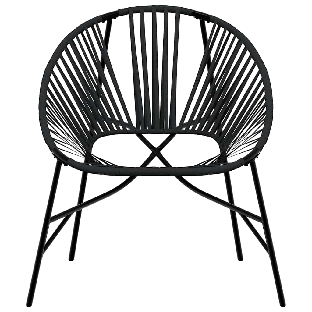 Chaise œuf de jardin noir résine tressée