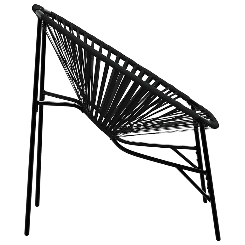 Chaise œuf de jardin noir résine tressée