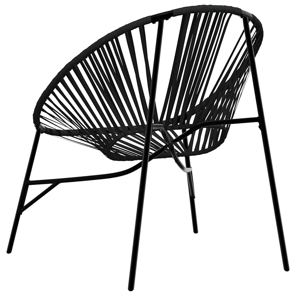 Chaise œuf de jardin noir résine tressée