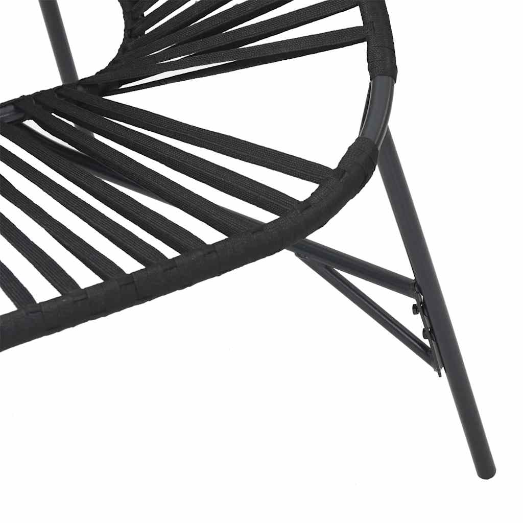 Chaise œuf de jardin noir résine tressée