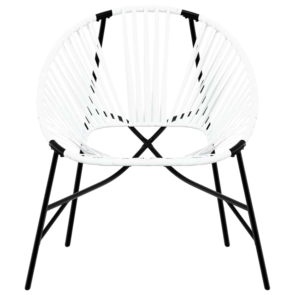 Chaise œuf de jardin noir et blanc résine tressée