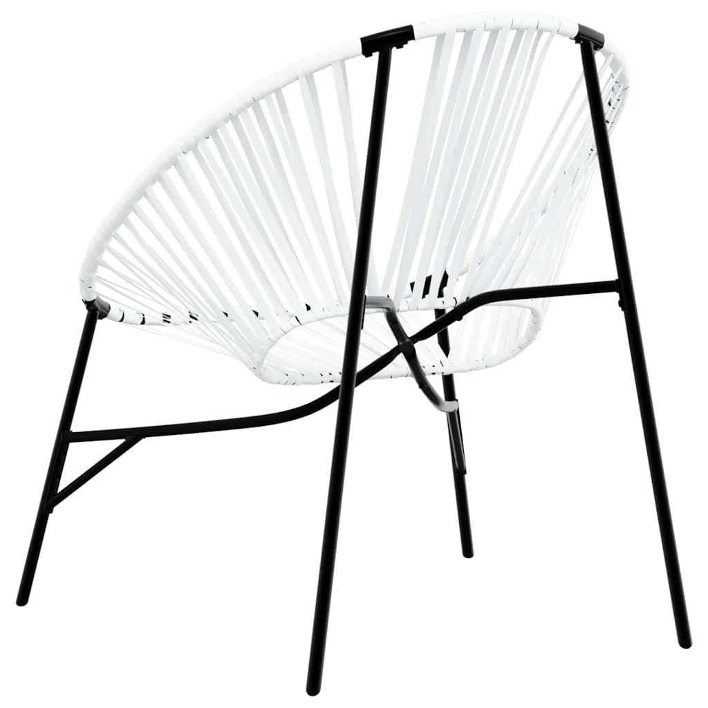 Chaise œuf de jardin noir et blanc résine tressée