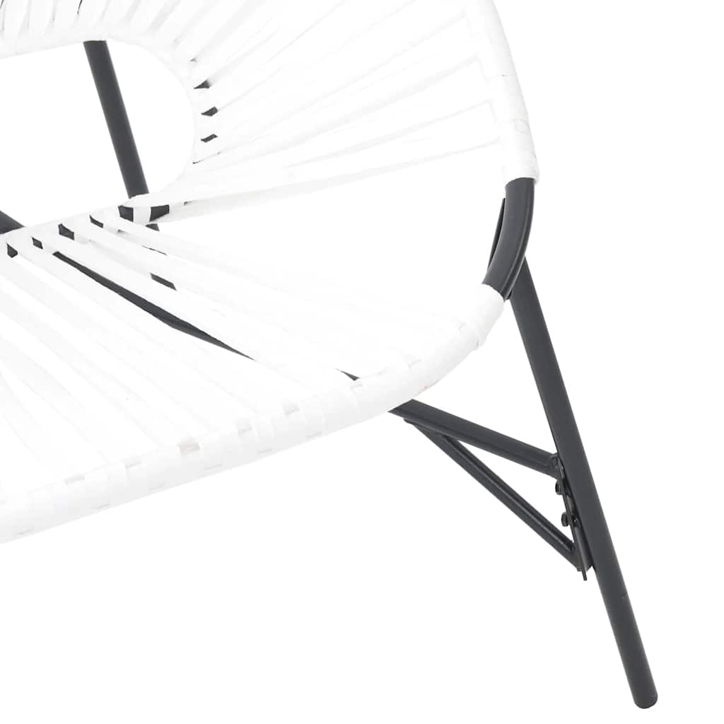 Chaise œuf de jardin noir et blanc résine tressée