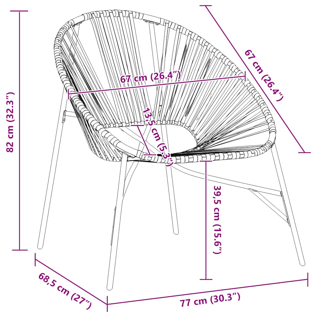 Chaise œuf de jardin noir et blanc résine tressée