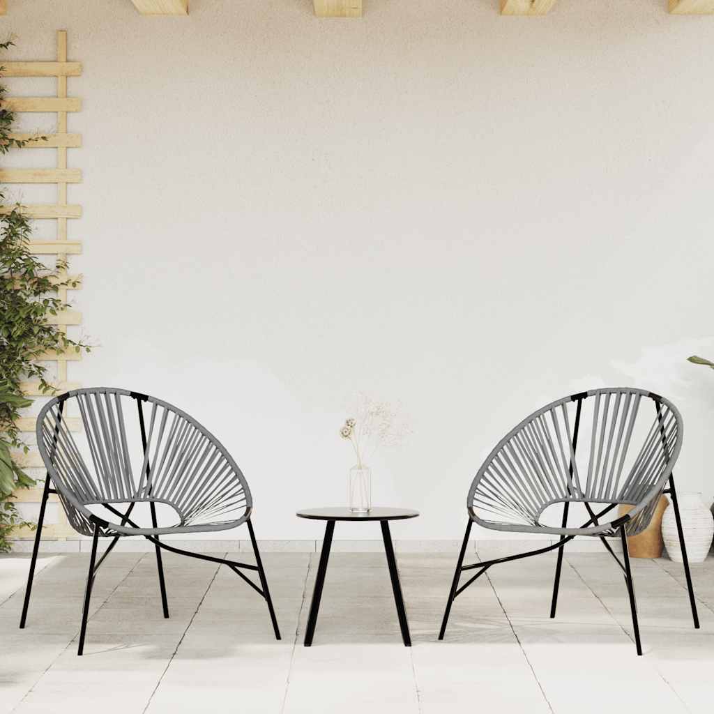 Chaise œuf de jardin noir et gris clair résine tressée