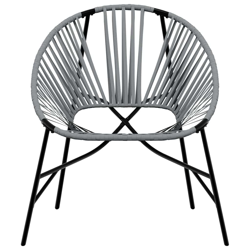 Chaise œuf de jardin noir et gris clair résine tressée
