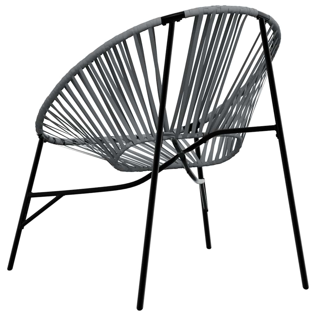 Chaise œuf de jardin noir et gris clair résine tressée
