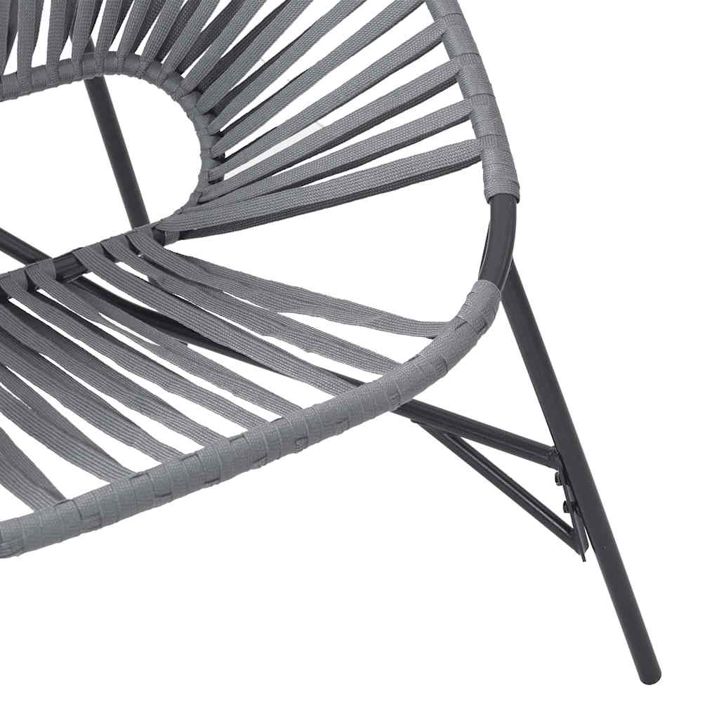 Chaise œuf de jardin noir et gris clair résine tressée