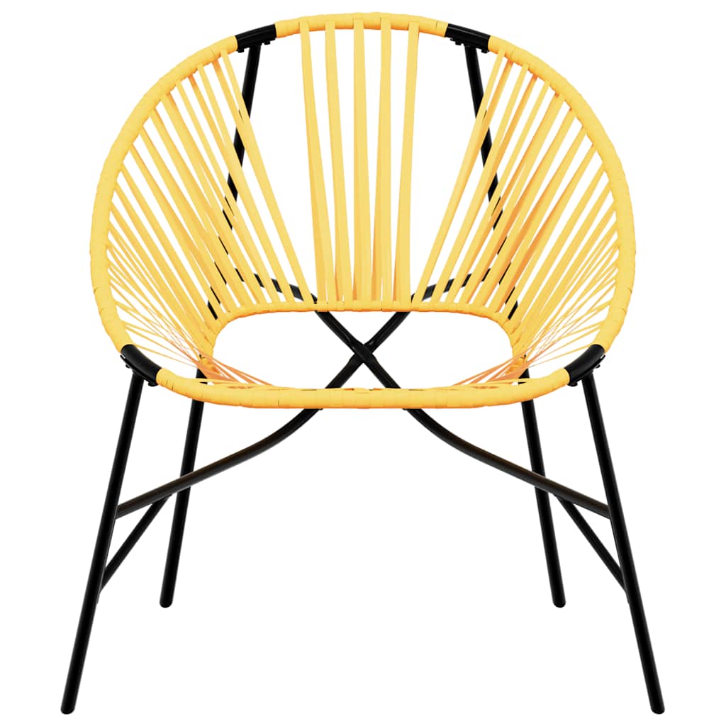 Chaise œuf de jardin noir et jaune résine tressée