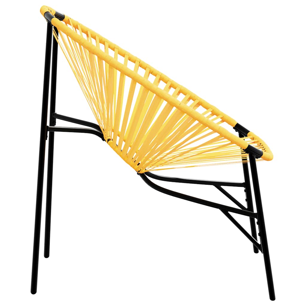 Chaise œuf de jardin noir et jaune résine tressée