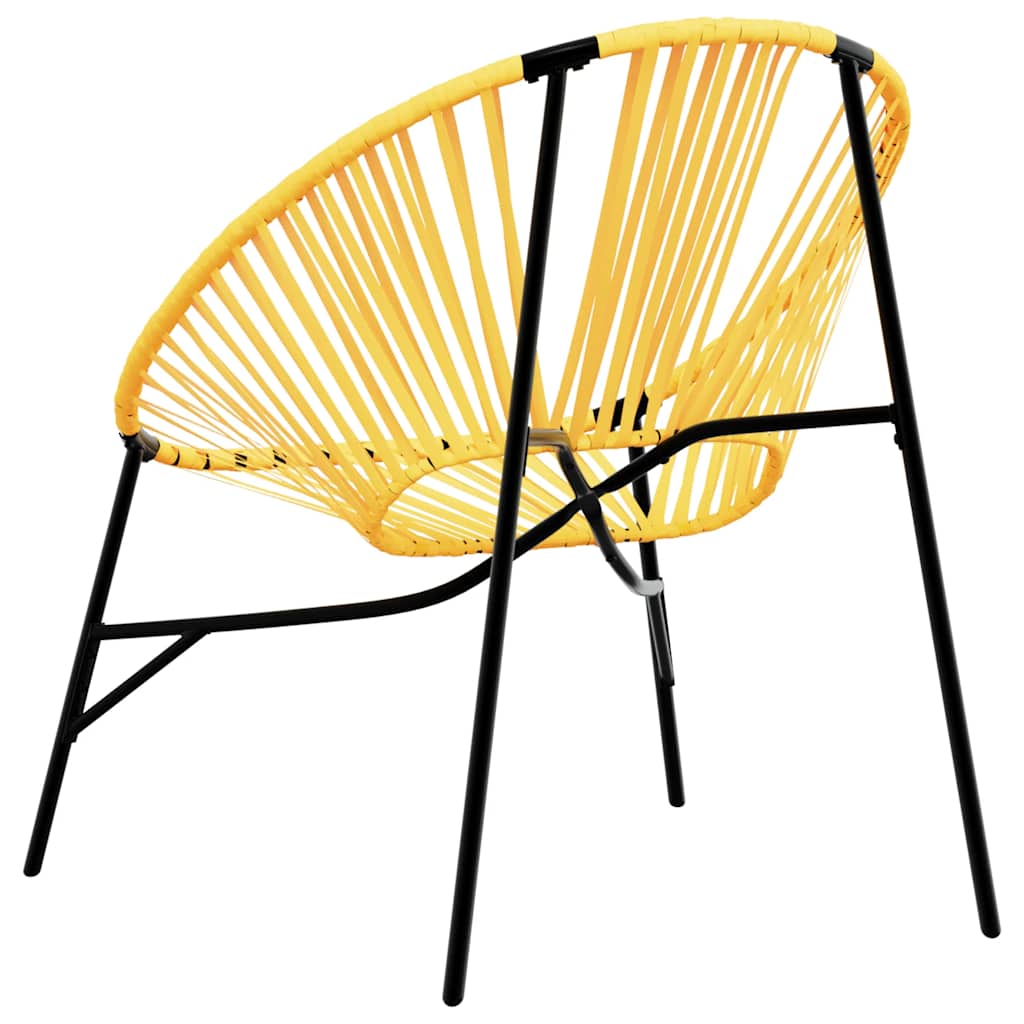 Chaise œuf de jardin noir et jaune résine tressée