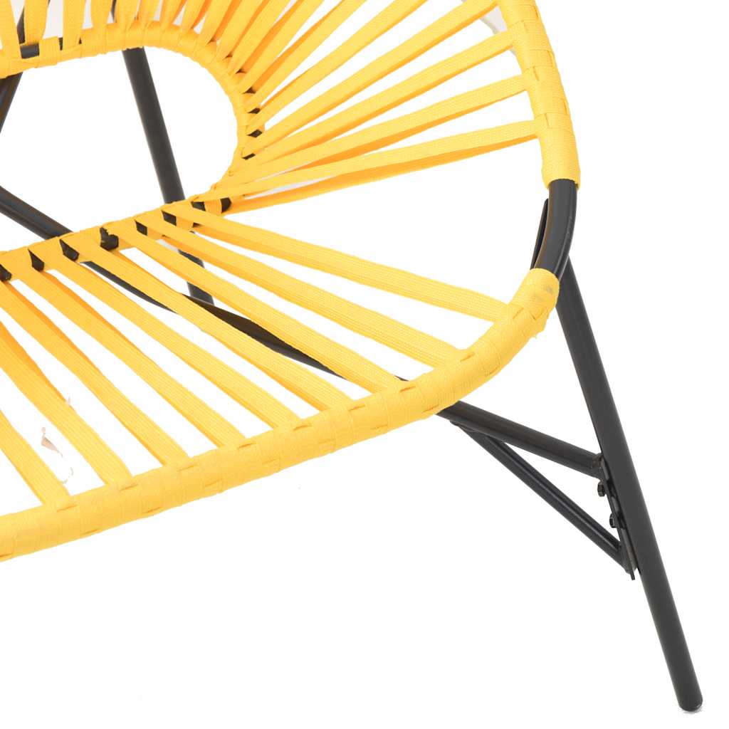 Chaise œuf de jardin noir et jaune résine tressée