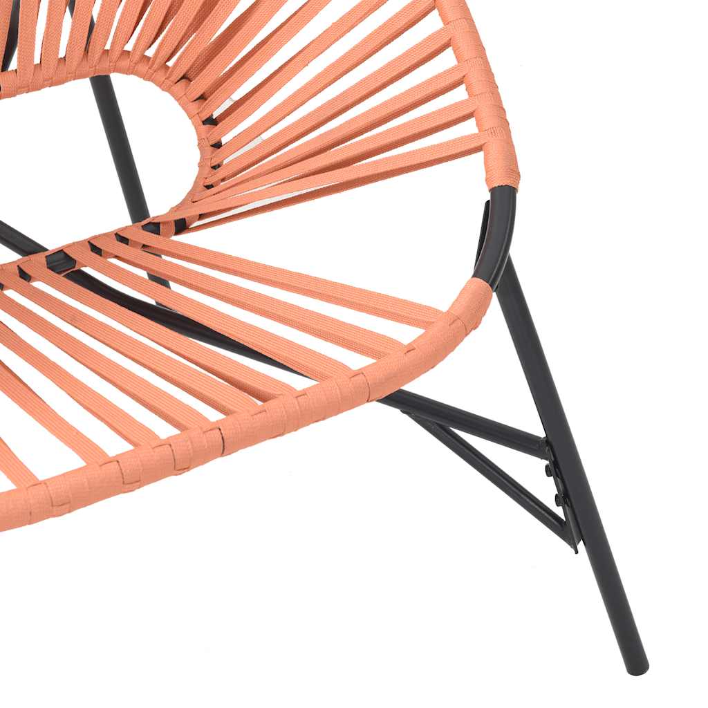Chaise œuf de jardin noir et orange résine tressée