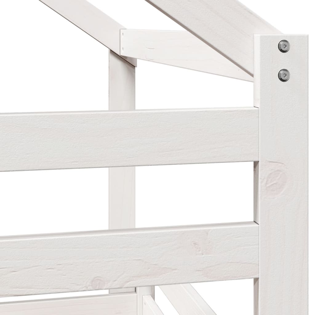 Lit superposé sans matelas blanc 90x190 cm bois de pin massif
