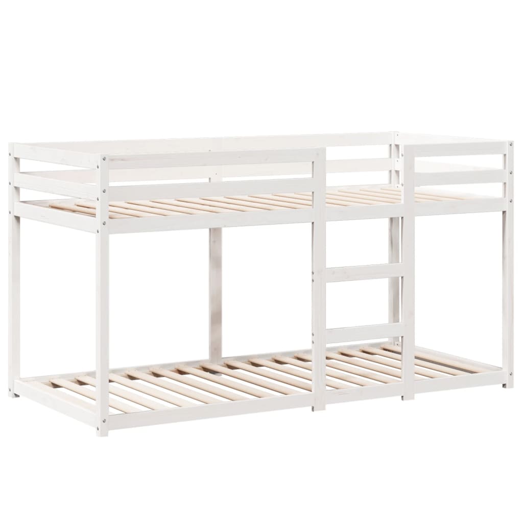 Lit superposé sans matelas blanc 75x190 cm bois de pin massif