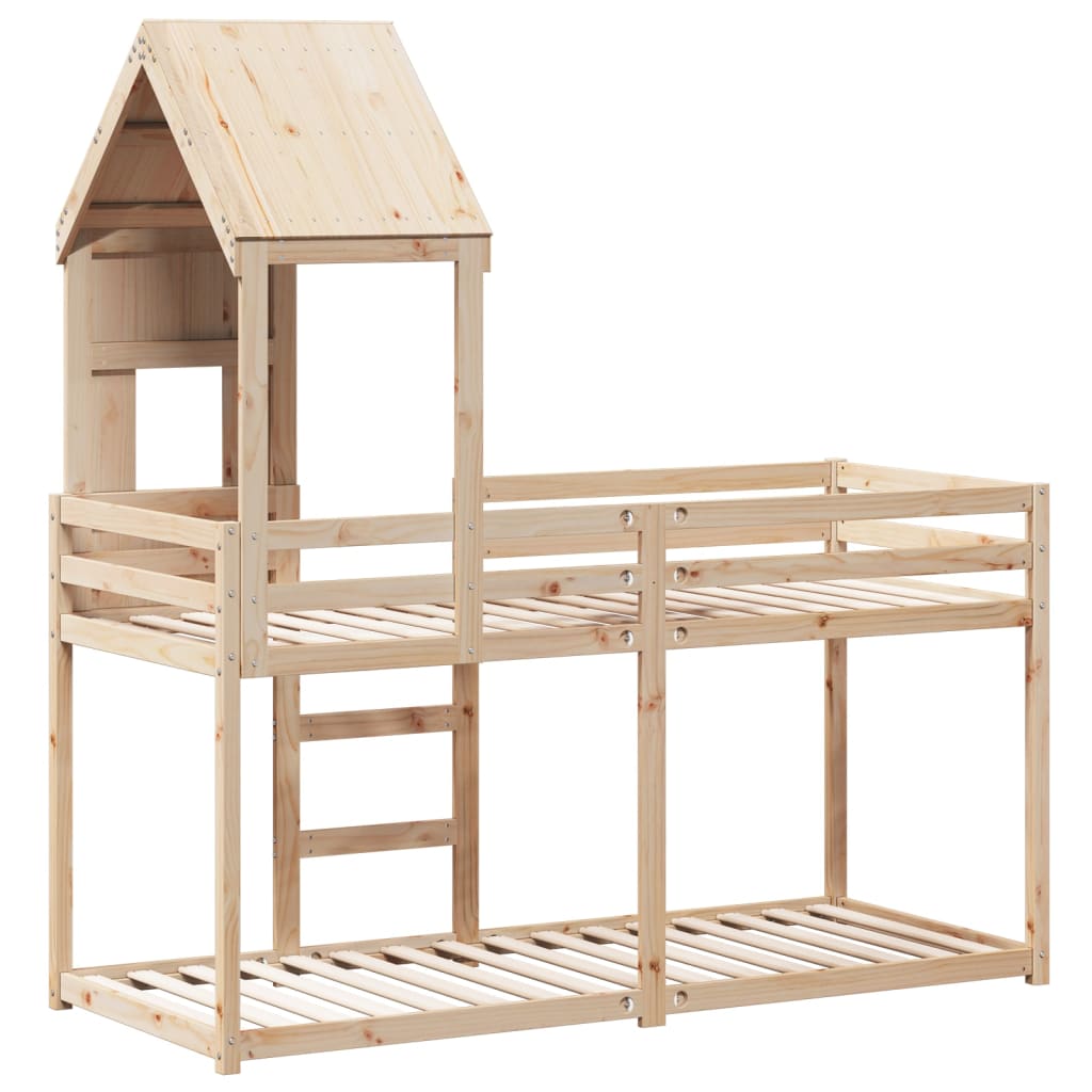 Lit superposé sans matelas 80x200 cm bois de pin massif