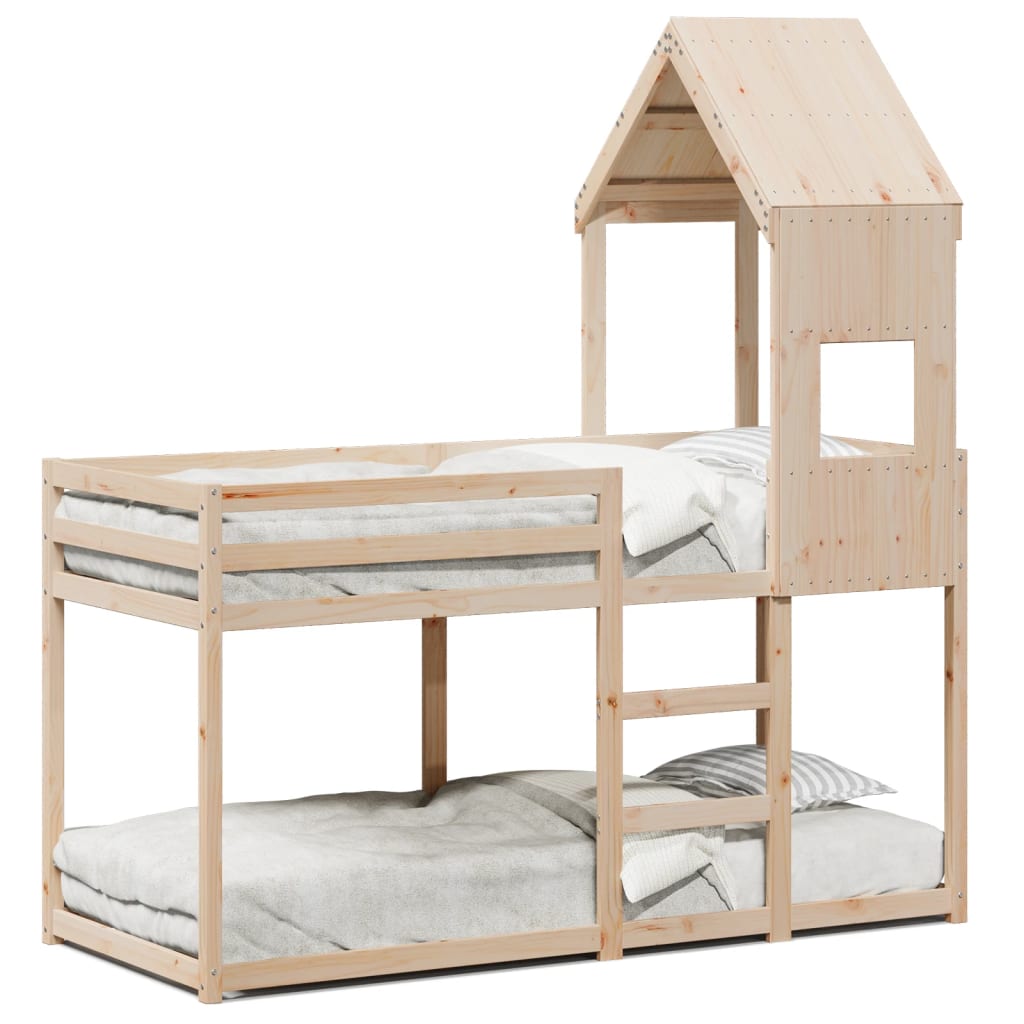 Lit superposé sans matelas 75x190 cm bois de pin massif