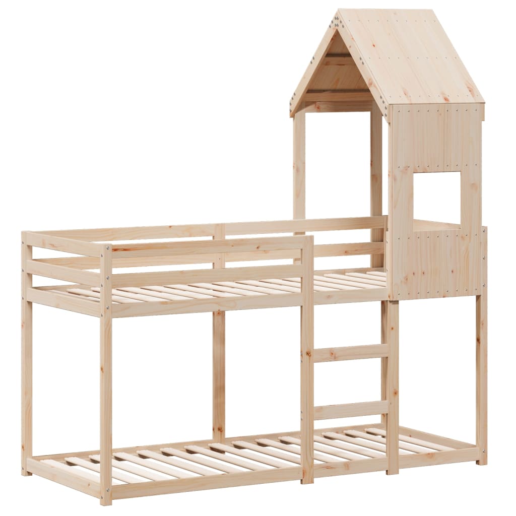 Lit superposé sans matelas 75x190 cm bois de pin massif