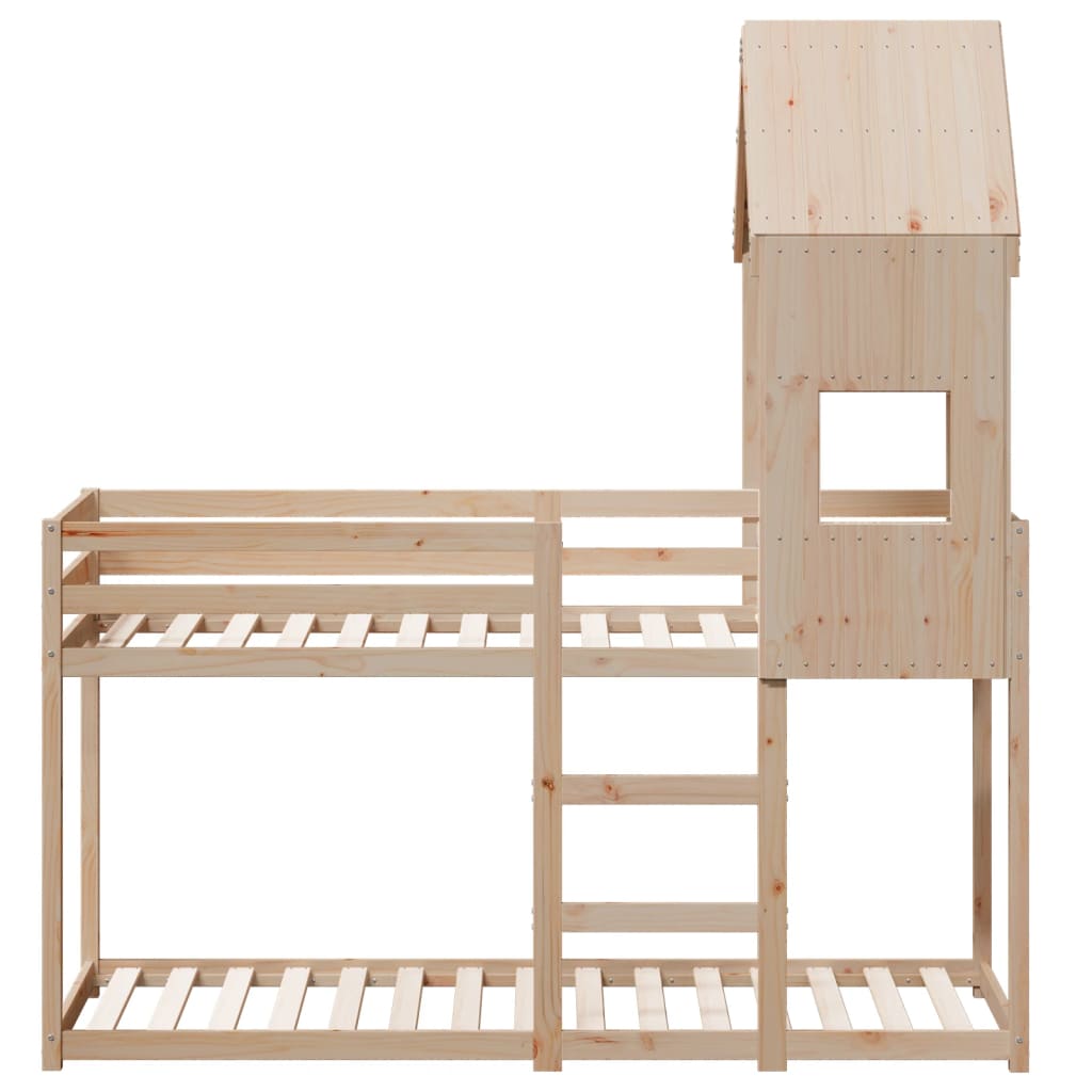 Lit superposé sans matelas 75x190 cm bois de pin massif