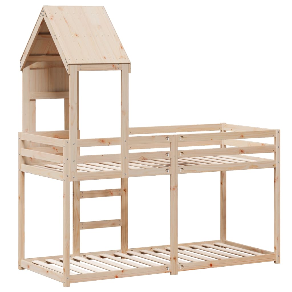Lit superposé sans matelas 75x190 cm bois de pin massif