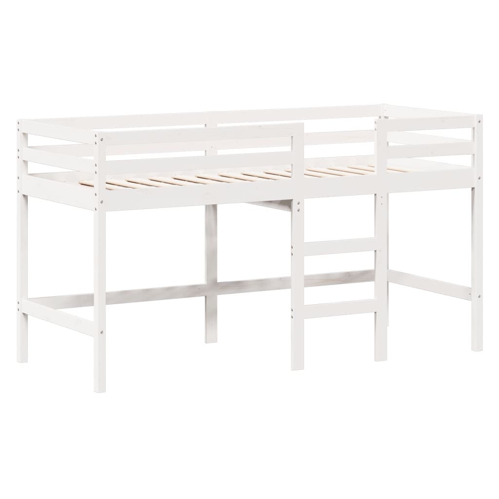 Lit superposé avec échelle et toit sans matelas blanc 90x190 cm