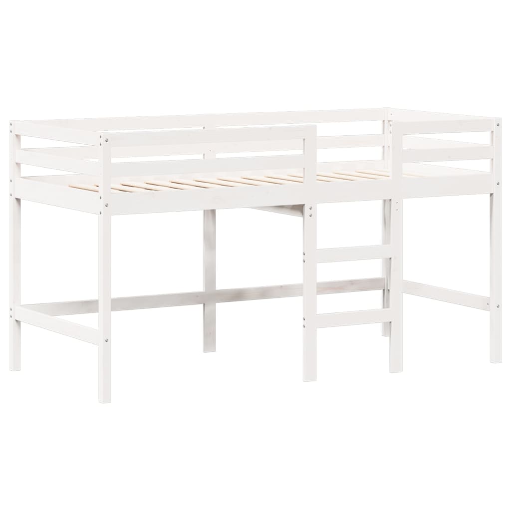 Lit superposé avec échelle et toit sans matelas blanc 80x200 cm