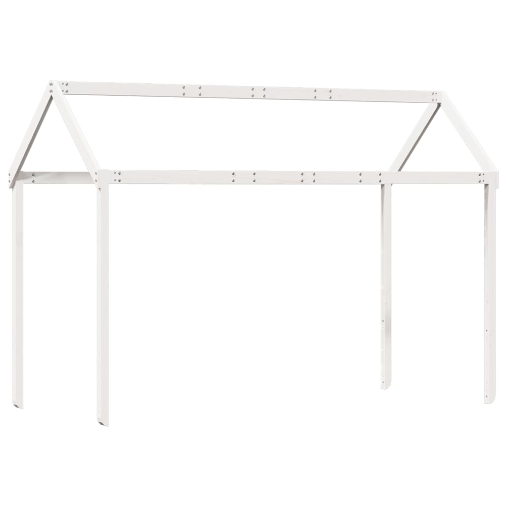 Lit superposé avec échelle et toit sans matelas blanc 80x200 cm