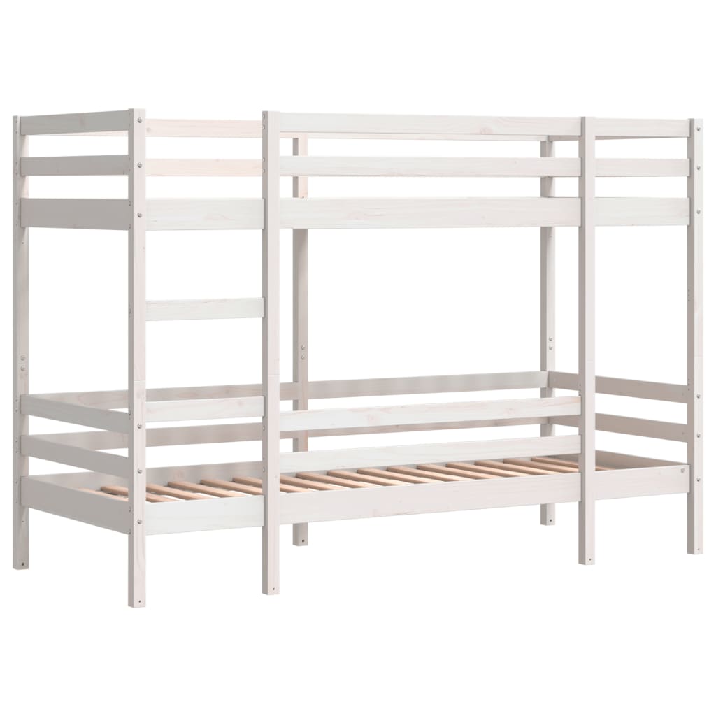 Lit superposé sans matelas blanc 75x190 cm bois de pin massif