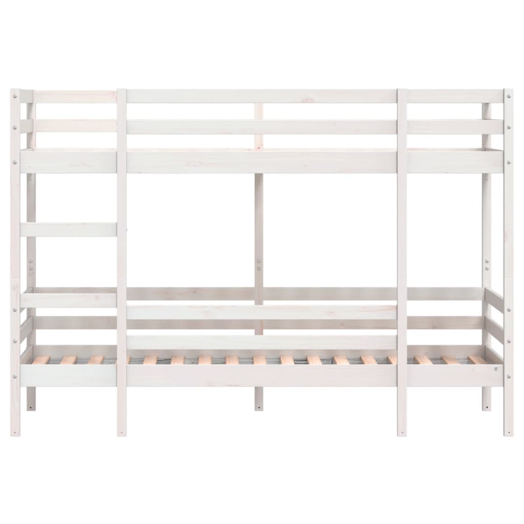 Lit superposé sans matelas blanc 75x190 cm bois de pin massif