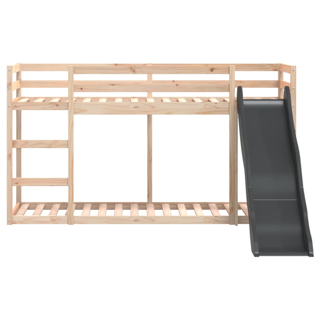 Lit superposé avec toboggan et échelle sans matelas 90x190 cm