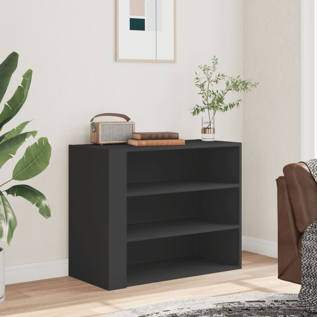 Armoire murale noir 75x35x60 cm bois d'ingénierie