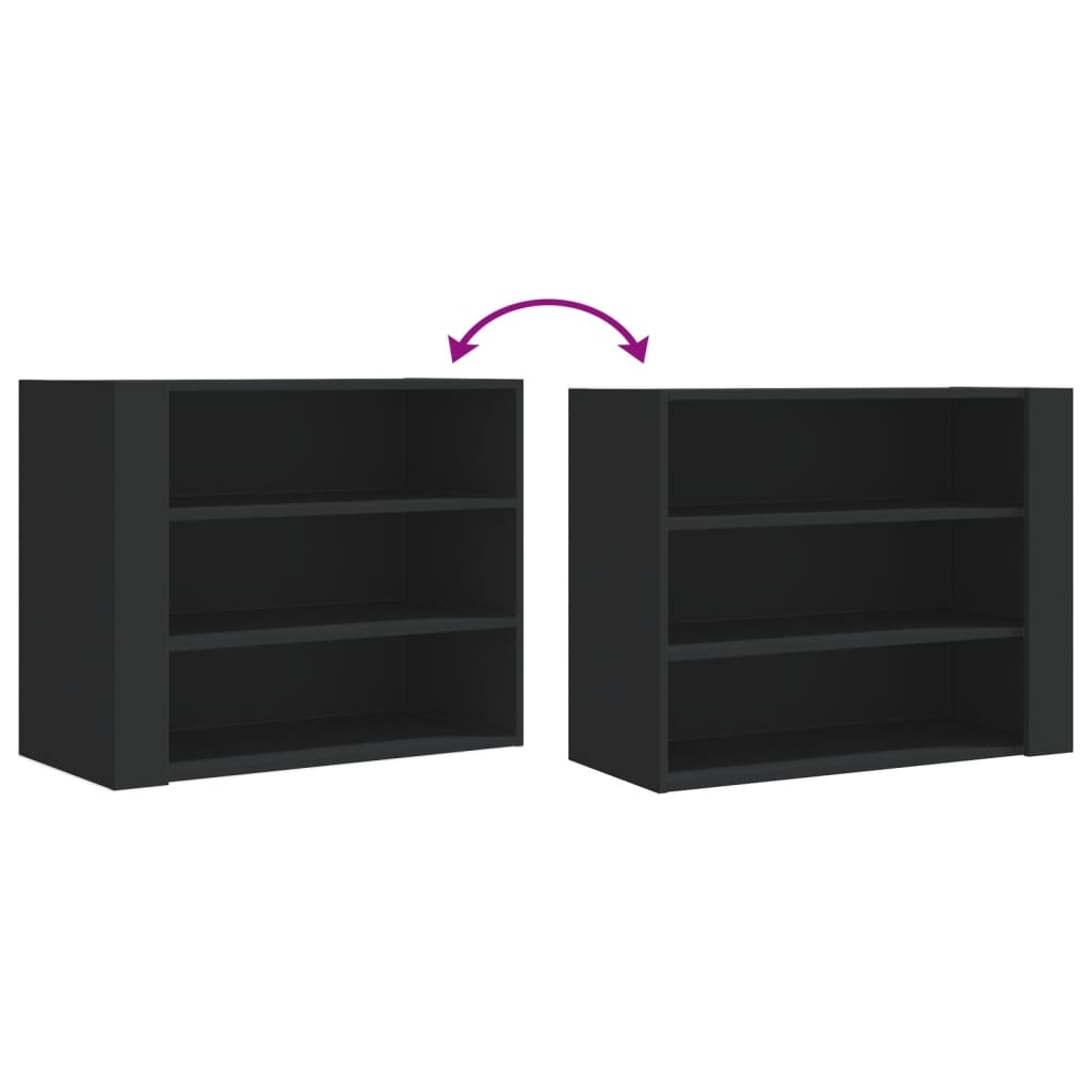 Armoire murale noir 75x35x60 cm bois d'ingénierie