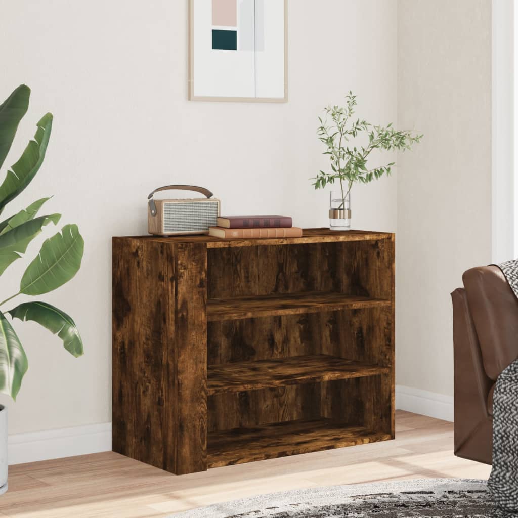 Armoire murale chêne fumé 75x35x60 cm bois d'ingénierie