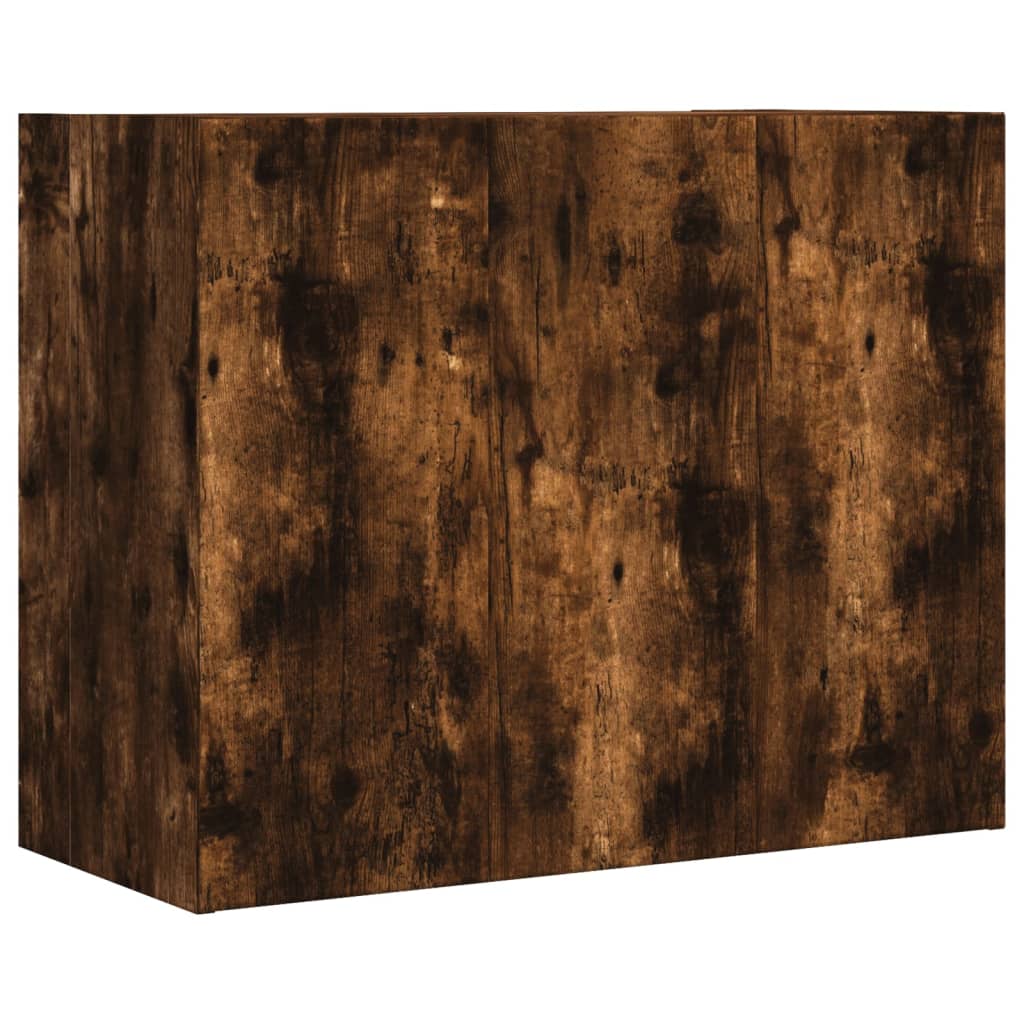 Armoire murale chêne fumé 75x35x60 cm bois d'ingénierie