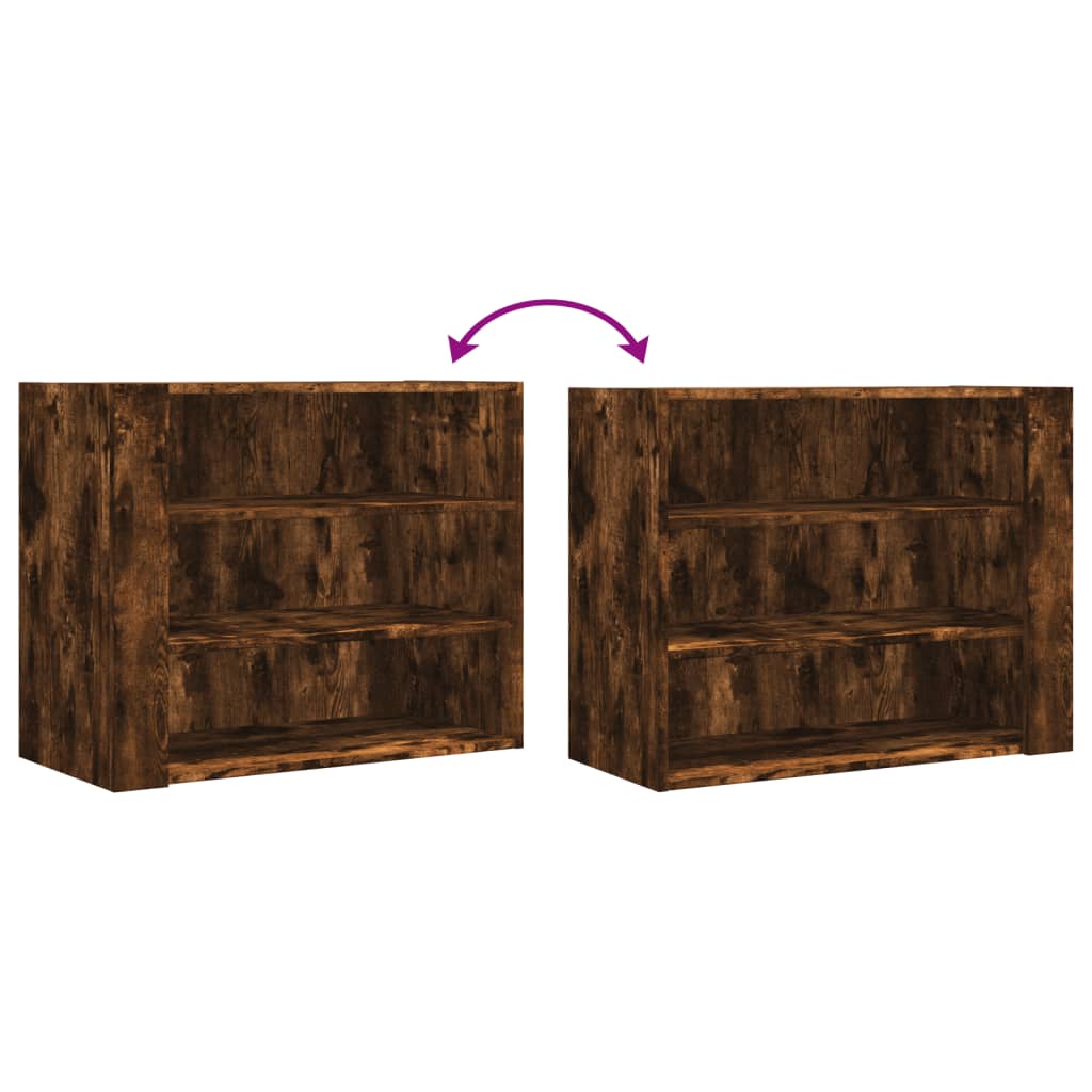 Armoire murale chêne fumé 75x35x60 cm bois d'ingénierie