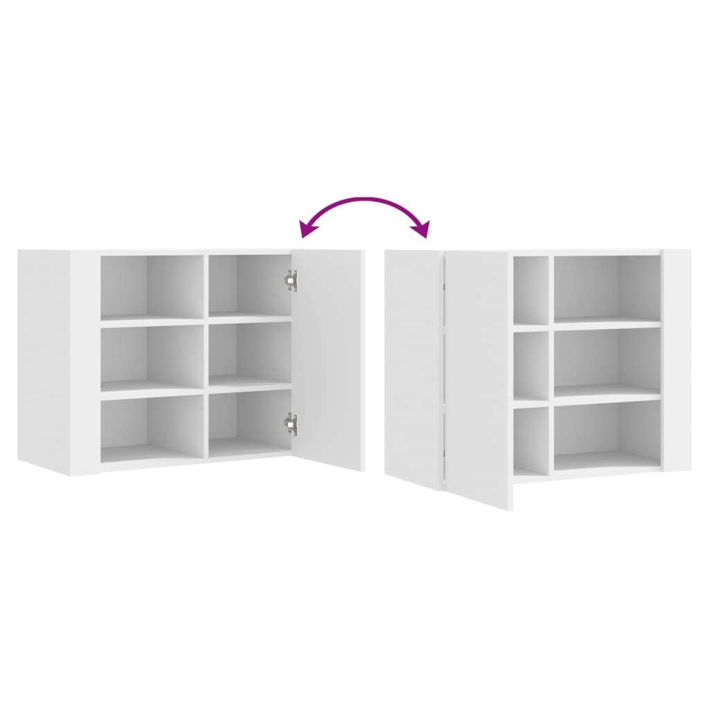 Armoire murale blanc 75x35x60 cm bois d'ingénierie