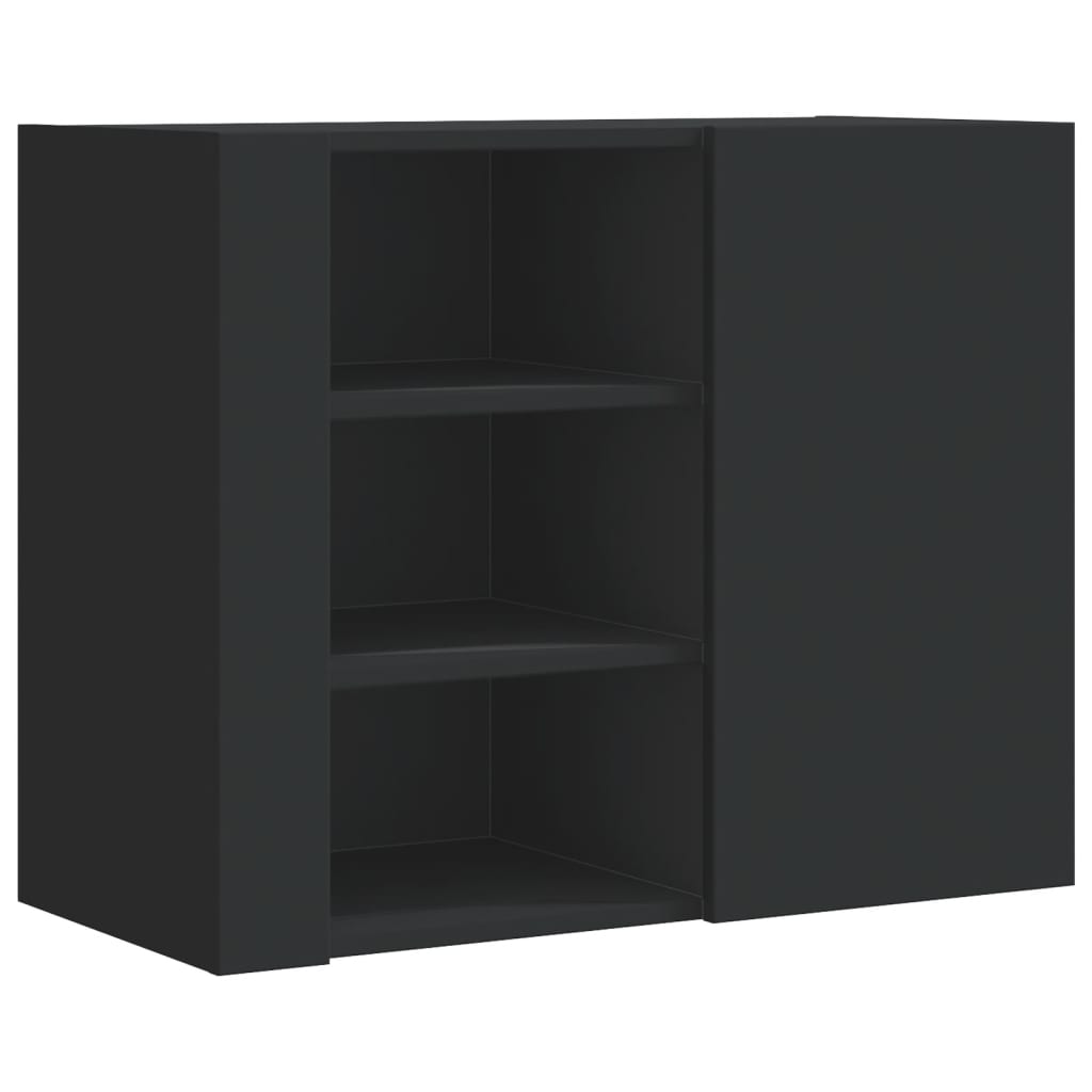 Armoire murale noir 75x35x60 cm bois d'ingénierie