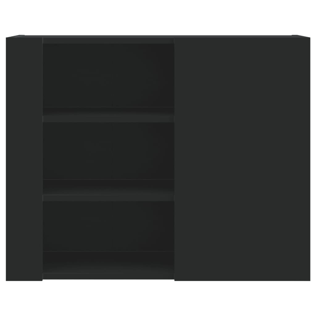 Armoire murale noir 75x35x60 cm bois d'ingénierie