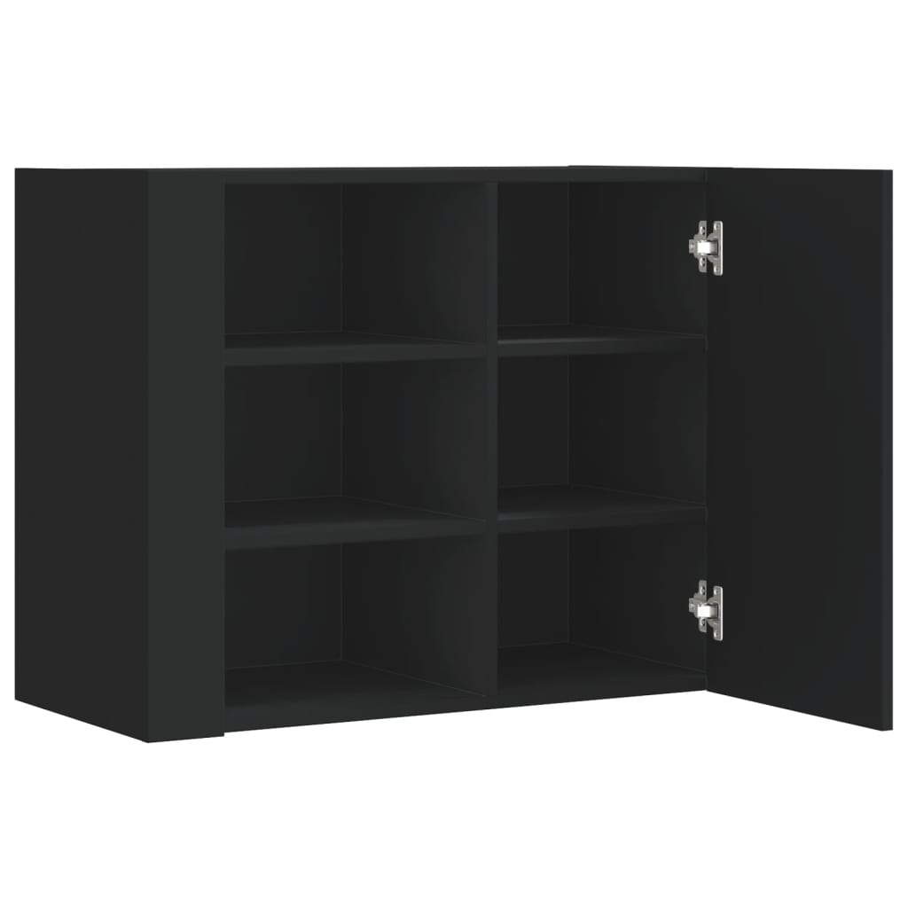 Armoire murale noir 75x35x60 cm bois d'ingénierie