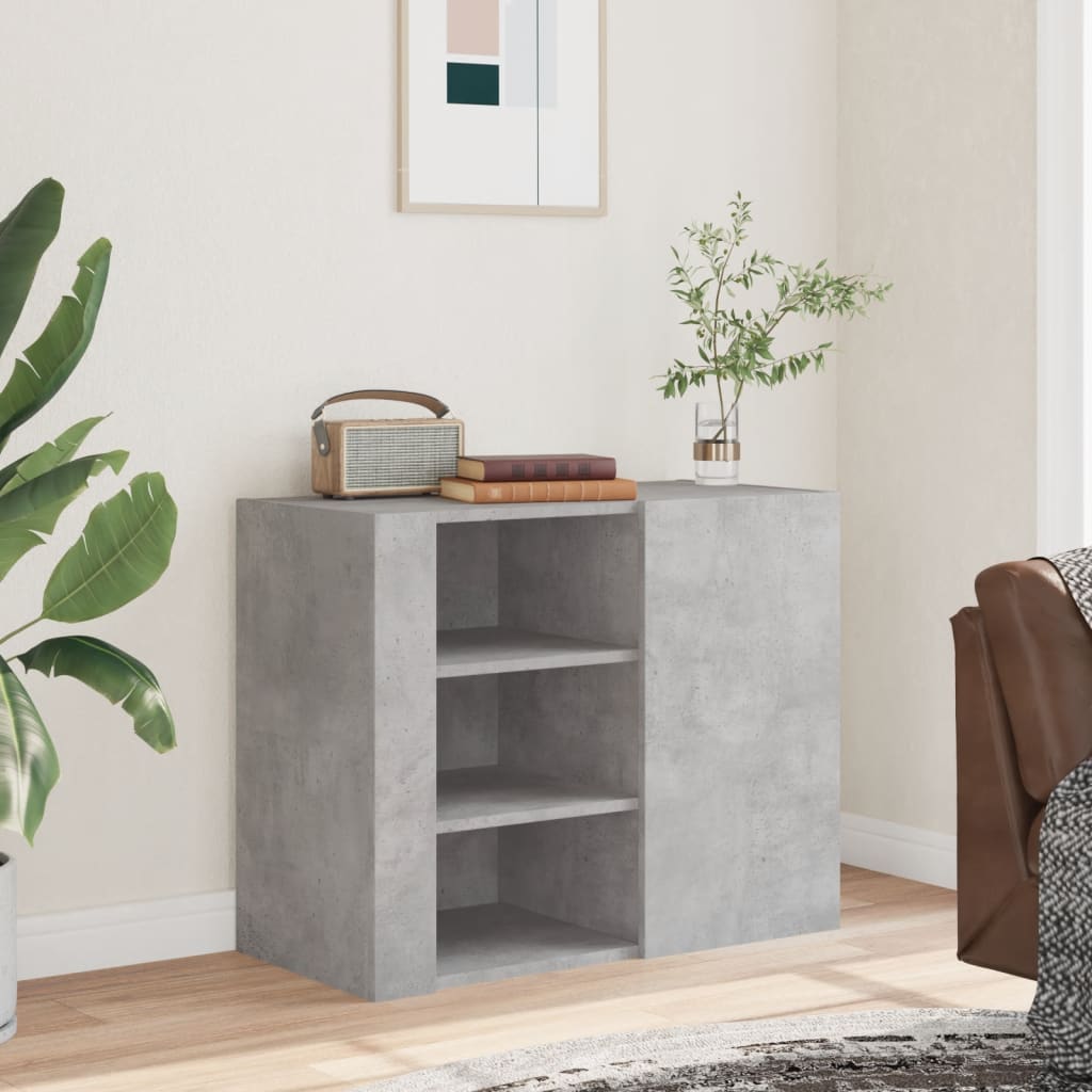 Armoire murale gris béton 75x35x60 cm bois d'ingénierie