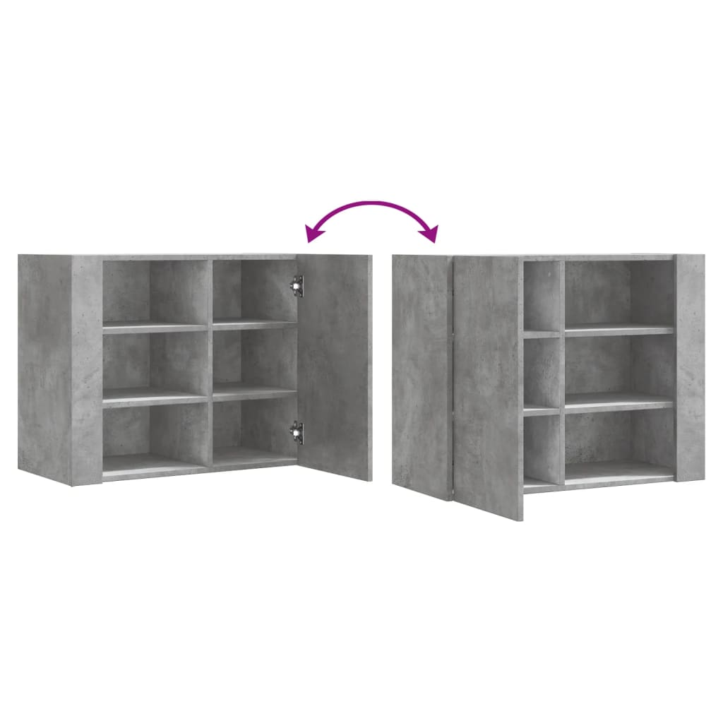 Armoire murale gris béton 75x35x60 cm bois d'ingénierie