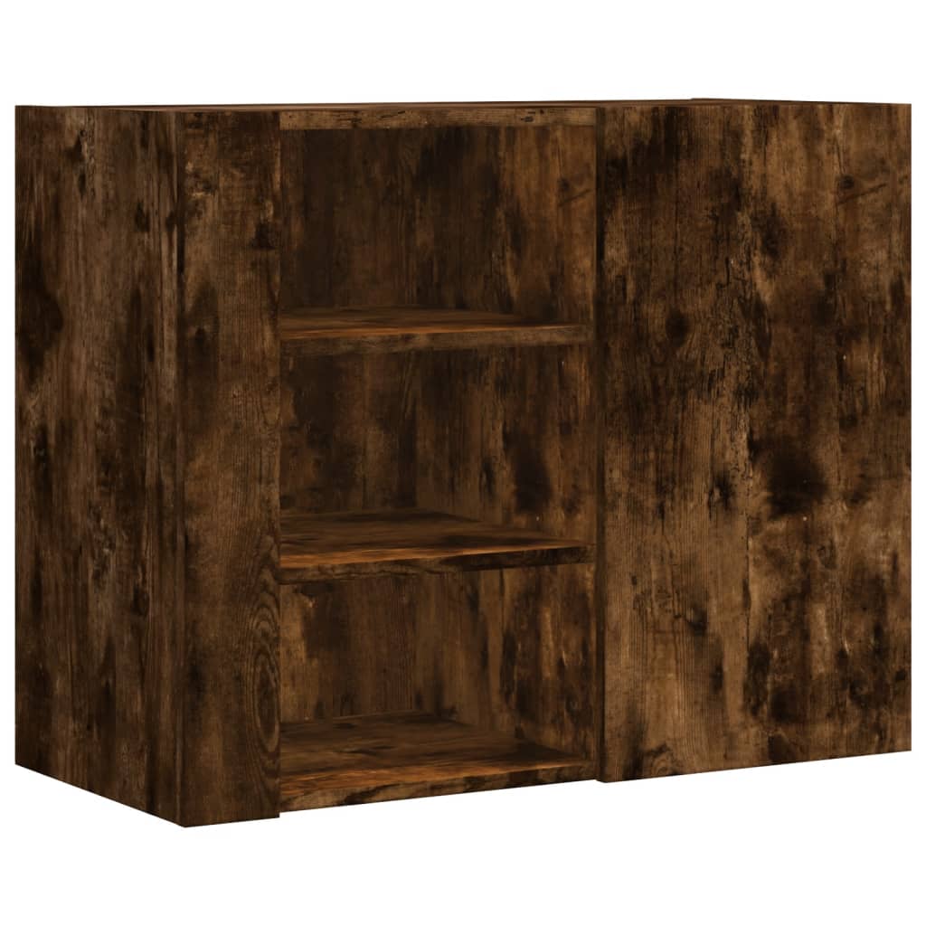 Armoire murale chêne fumé 75x35x60 cm bois d'ingénierie