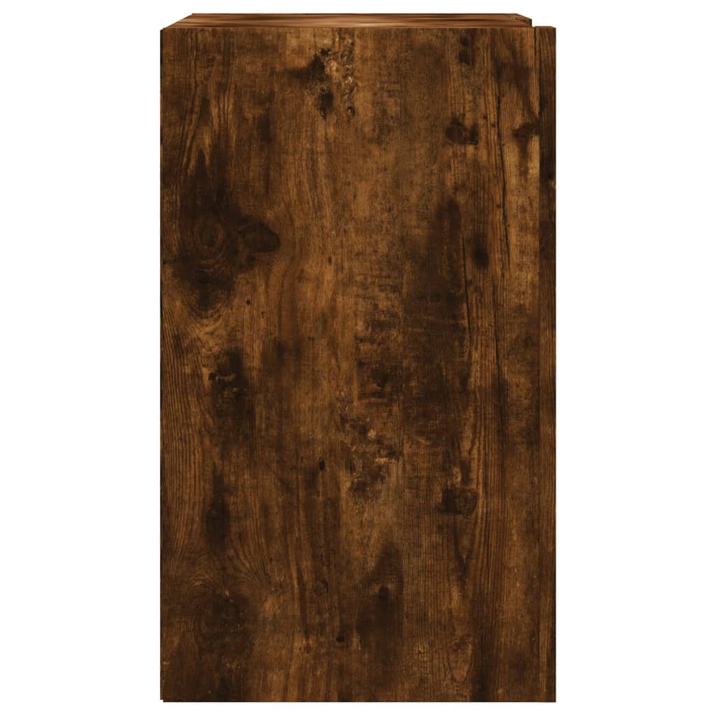 Armoire murale chêne fumé 75x35x60 cm bois d'ingénierie
