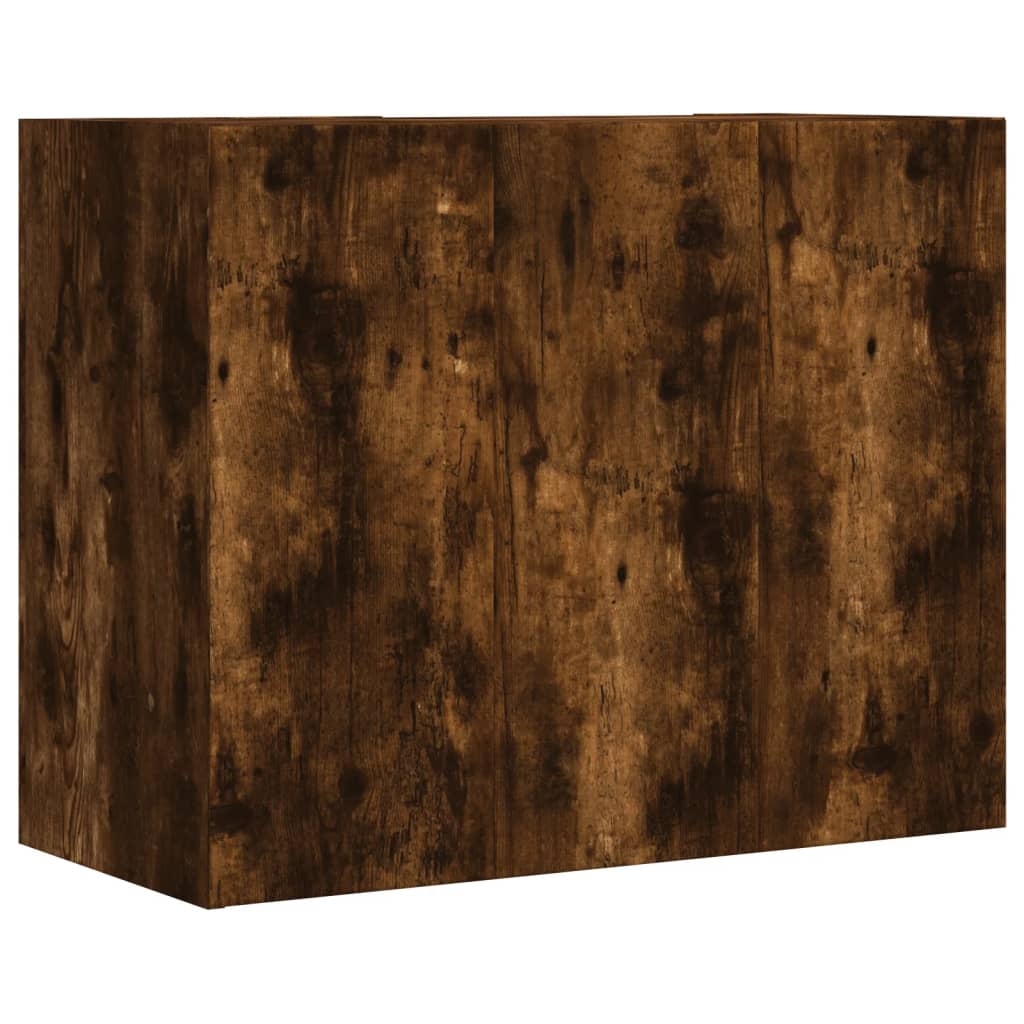 Armoire murale chêne fumé 75x35x60 cm bois d'ingénierie