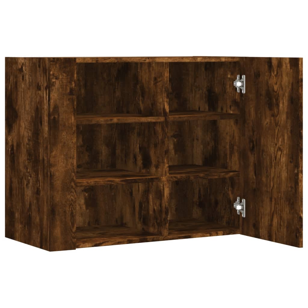 Armoire murale chêne fumé 75x35x60 cm bois d'ingénierie
