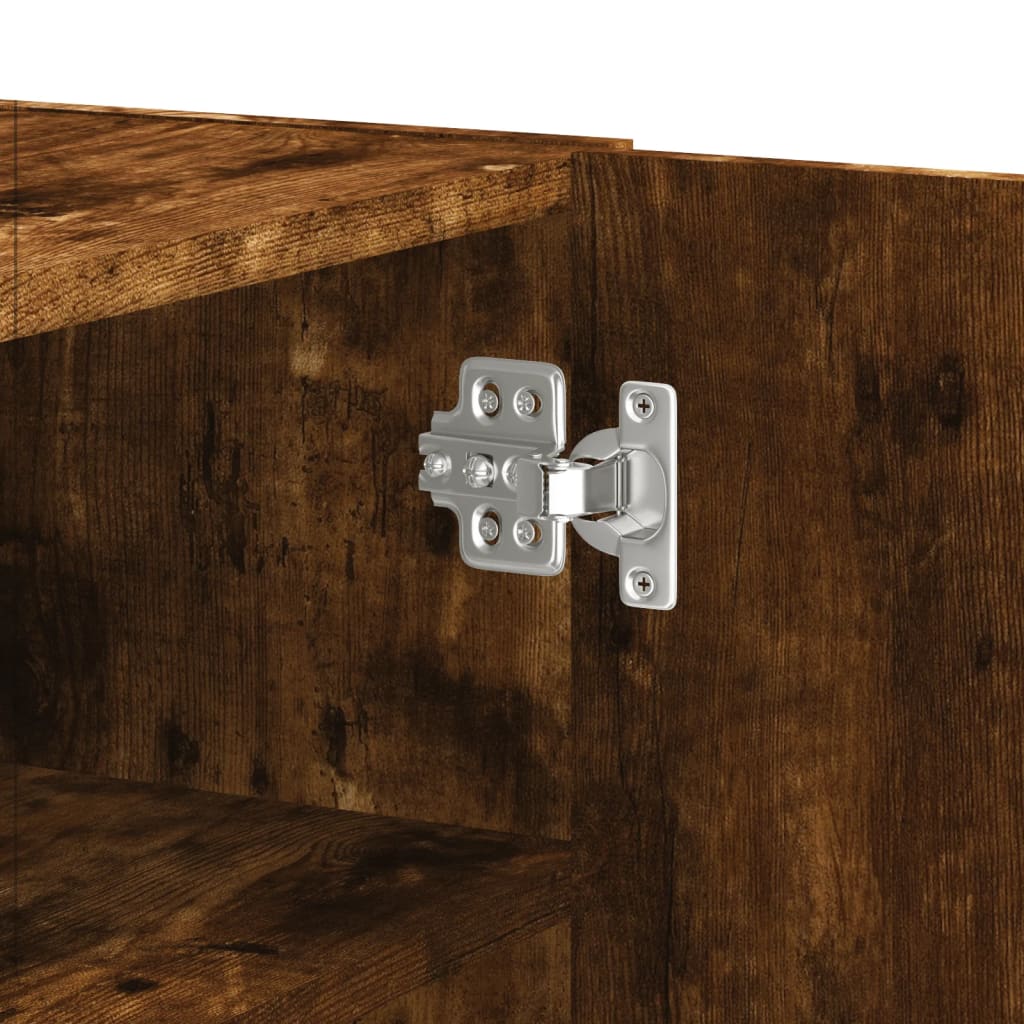 Armoire murale chêne fumé 75x35x60 cm bois d'ingénierie