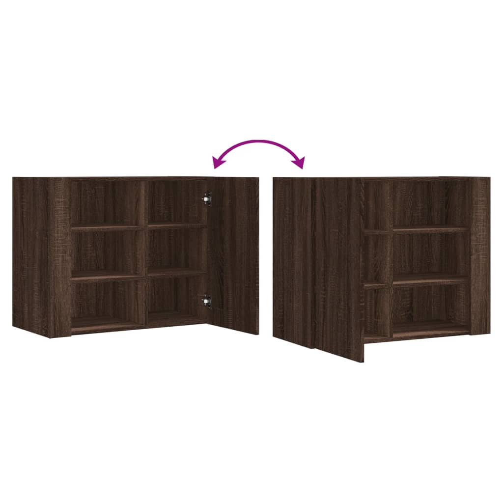Armoire murale chêne marron 75x35x60 cm bois d'ingénierie