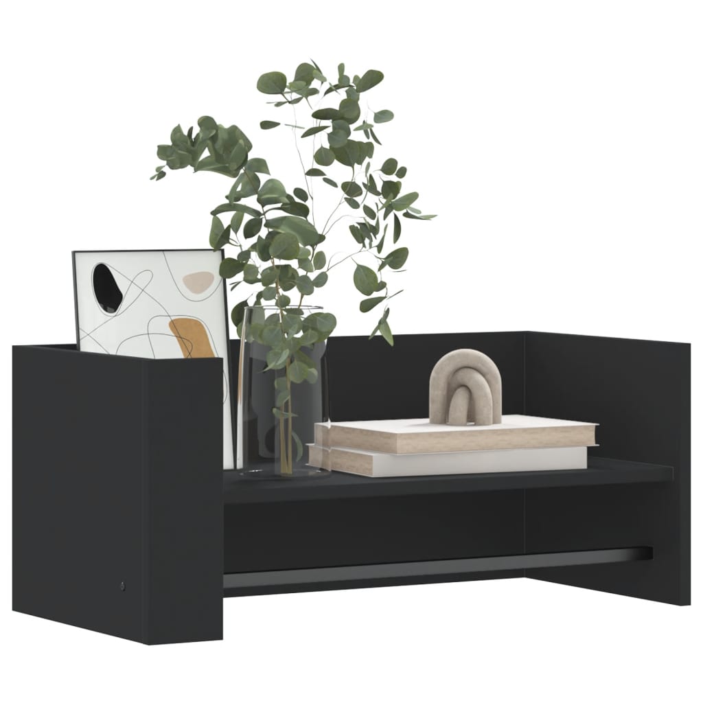 Étagère murale noir 70,5x35x30,5 cm bois d'ingénierie